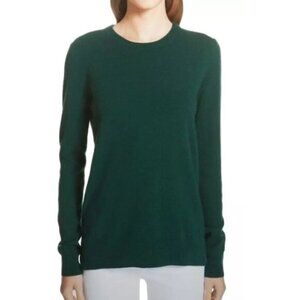 Tory Burch Bella Hunter Green‎ Cashmere Round Neck Pullover Sweater  XSmall